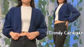 Trendy Crochet Cardigan Tutorial [upl. by Yellek]