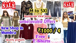 Mumbra New Store All Small to Plus Size  TShirts Free  unbelievable offers😱 vlogs viralvideo [upl. by Derr969]