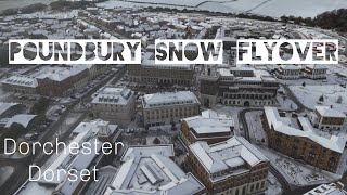 Snow in Poundbury Dorchester Flyover 21112024 [upl. by Acirtap]