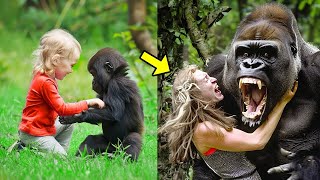 Girl Grew Up With Gorilla 12 Years Later They Met Again Just Watch What He Did To Her [upl. by Brittni744]