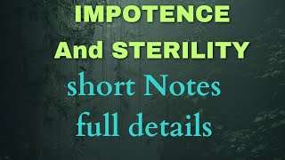 IMPOTENCE AND STERILITY  fmtCauses of Impotency  medicolegal fmt impotence sterility [upl. by Ahterahs925]