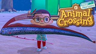 Catching An My First OARFISH in Animal Crossing New Horizons FREAK OUT [upl. by Ahab]