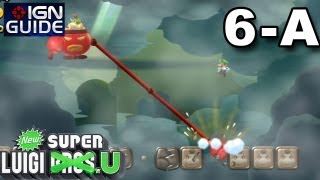 New Super Luigi U 3 Star Coin Walkthrough  Meringue Clouds Airship Bowser Jr Showdown [upl. by Nannahs618]