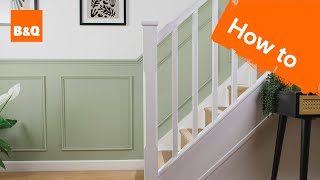 How to create wall panelling up a staircase  DIY [upl. by Diannne752]