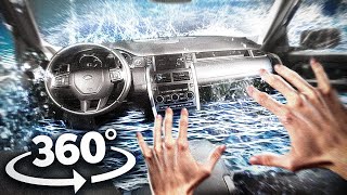 360° СAR SINKING AND FILLING WITH WATER  Survive and Escape the Flood VR 360 Video 4K [upl. by Crawford]