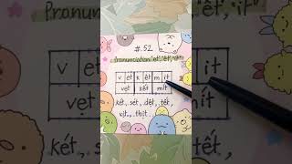 Pronunciation series Lesson 52 “et” “êt” “it” learnvietnamese [upl. by Barncard]