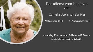 25112024 0930u Dankdienst Cornelia Vooijsvan der Plas [upl. by Sudbury474]