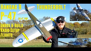 Hangar 9  P47 Thunderbolt  58quot  Unbox Build Radio Setup amp Maiden Flights [upl. by Forester514]