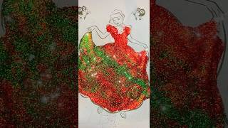 Christmas Princess🎄❤️👑 glitter glitterdress colorfulcreativekids christmas princess color [upl. by Sihunn398]