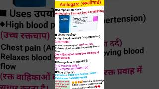 Amlogard 5 mg tablet uses in hindi 😍🥰🥰😍shorts [upl. by Ymer]