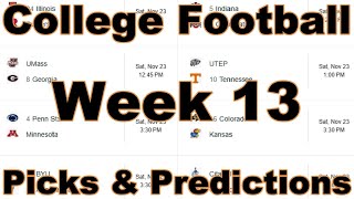 2024 College Football Week 13 Picks And Predictions [upl. by Aisatan]