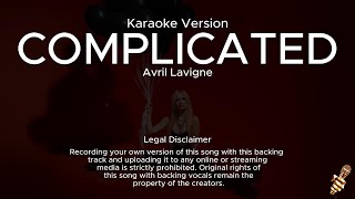 Avril Lavigne  Complicated Karaoke Version [upl. by Htebazle586]