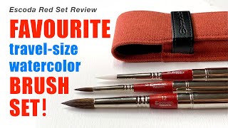 MY FAVORITE WATERCOLOR BRUSH SET 🎨 Escoda Red Travel Set Review Versatil amp Perla in action [upl. by Free]