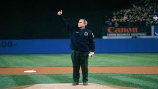 President Bush throws the first pitch of Game 3 of the 2001 World Series [upl. by Robins]