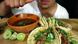 ASMR COMIENDO TACOS DE BIRRIA Y CONSOME [upl. by Ahtelra]