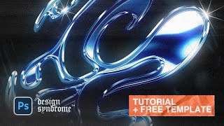 3D Chrome Photoshop Tutorial  FREE TEMPLATE [upl. by Inafetse661]