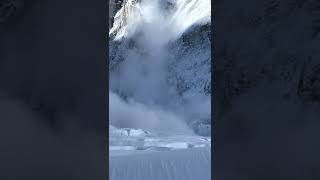 HUGE AVALANCHE comes down on climbers Everest  Nuptse 2022 [upl. by Frederich]