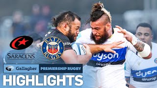 Saracens v Bath  HIGHLIGHTS  Bonus Point Victory at the StoneX  Gallagher Premiership 202122 [upl. by Ranitta]