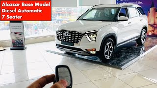 Hyundai Alcazar Base Model 2021  Alcazar 2021 Prestige 7 Seater Diesel Automatic  Review  Price [upl. by Greeson536]