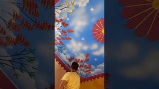 Ceiling painting designshortsvideo howtomakepaintingonwall [upl. by Janerich]