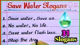 save water slogans  slogan on save water in English  save water slogans in English  slogans [upl. by Aeriela]