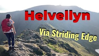 Climbing Helvellyn English Lake District Via Striding Edge amp Swirral Edge Hiking from Glenridding [upl. by Roselane]