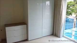 IKEA Pax FARVIK White Glass Sliding Door Wardrobe Design [upl. by Wilen361]