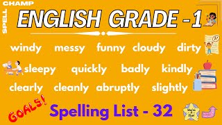 English Grade 1 Spelling List 32 [upl. by Gone]