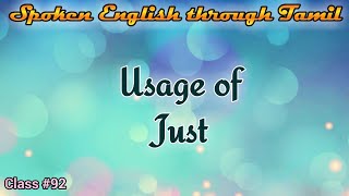 Learn English through Tamil Class 92 Just [upl. by Gilcrest178]