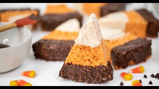 ChocolateCovered Candy Corn Rice Krispie Treats [upl. by Boles]