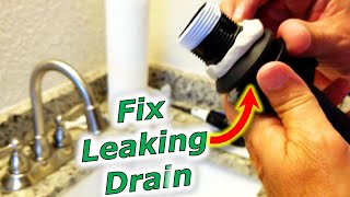 How To Fix Bathroom Sink Drain Leaks Underneath Gasket Threads SOLVED [upl. by Ayotal203]