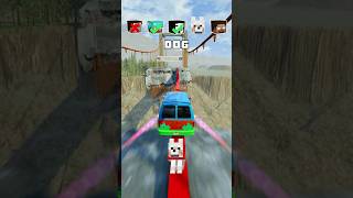 NOOB vs PRO vs HACKER vs HEROBRINE Car Jump Challenge 14 💀 🚗 shorts beamngdrive [upl. by Hamilah]