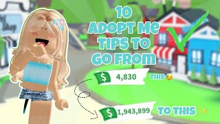 10 ADOPT ME TIPS TO GET MORE BUCKS ✨ 2024  how to get bucks faster [upl. by Natsuj732]