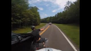 Helmet Cam Video of Cycling Accident Goes Viral [upl. by Irami541]