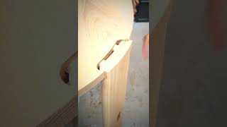 Bonding process of wooden table legs to the table [upl. by Ardnuaet]