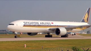 Singapore Airlines Boeing 777300ER Beautiful Takeoff from Manchester [upl. by Andel]