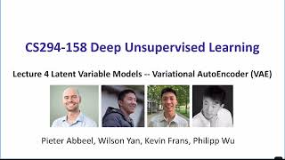 L4 Latent Variable Models and Variational AutoEncoders  CS294158 SP24 Deep Unsupervised Learning [upl. by Meter]