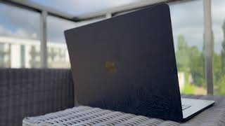 Triple Black Damascus on M3 Macbook Air 15  dbrand skin installation and showcase [upl. by Riedel]