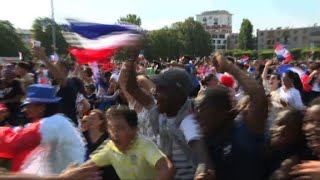 World Cup France fans in Bondy celebrate opening goal [upl. by Bandeen175]