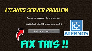 How To Fix Aternos Server Outdated Client Problem How To Solve Outdated Client Problem in Minecraft [upl. by Lledrac]