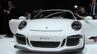 Porsche in Geneva 2013 technical features of the new 911 GT3 [upl. by Nelaf971]