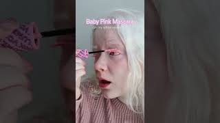 Baby Pink Mascara on my white eyelashes [upl. by Aierdna]