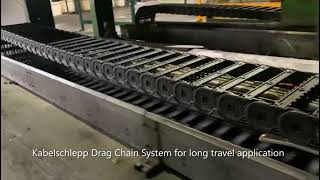 Kabelschlepp drag chain system for cables long travel applications [upl. by Enelez326]