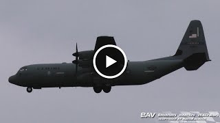 Lockheed C130J30 Hercules  US Air Force 155893  landing at Lechfeld Air Base  Air Defender23 [upl. by Clarkson]