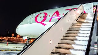 QATAR AIRWAYS Review  FrankfurtDoha  Airbus A350900  Economy Class [upl. by Nivloc]