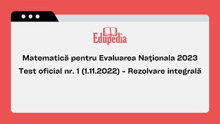 Evaluarea Nationala 2023  Matematica  Model de test oficial 01112022  rezolvare integrala [upl. by Isman]