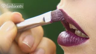 Hair amp Makeup  Dark Red Lips Makeup Trends for FallWinter 201213  FashionTV [upl. by Rutra]