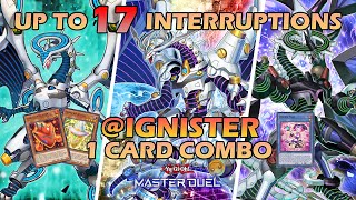 IGNISTER MATHMECH 1 CARD COMBO UP TO 17 INTERRUPTIONS WITH CYBERSE SAGE IN YUGIOH MASTER DUEL [upl. by Yelyac269]