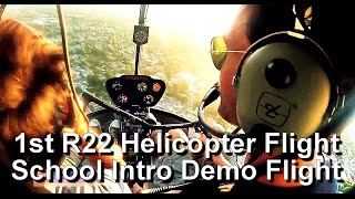 How to fly a Robinson R22 Helicopter flight training intro demo flight including communications [upl. by Ragse116]