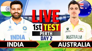 India vs Australia 1st Test Day 2  IND vs AUS Live Match Today  Live Cricket Match Today [upl. by Yetti]